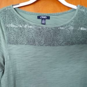 Chaps top. Sea green with lace at the top. Women's L.